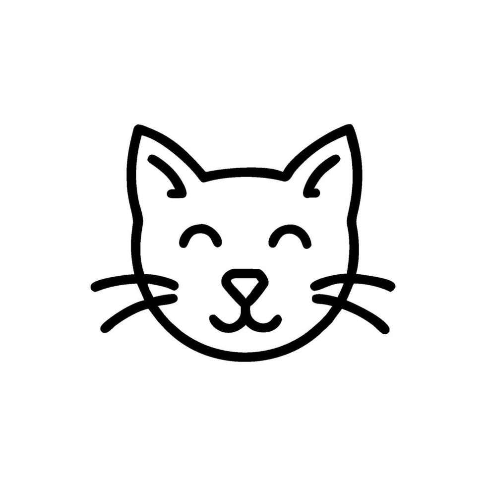 Cat head outline silhouette logo vector