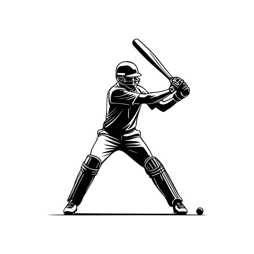 cricket Batsman playing vector