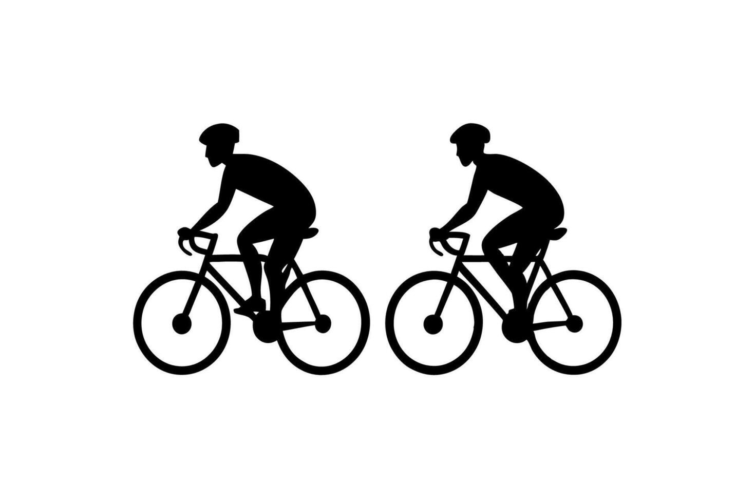 Cycling silhouette set vector
