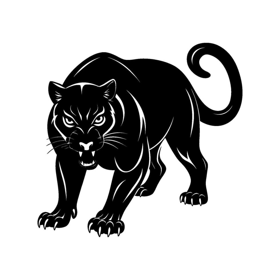 Silhouette of a big panther vector