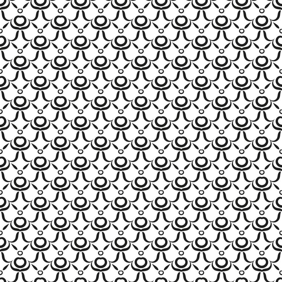 Black and white seamless pattern with intricate geometric design. Endless background with curved lines, network structure, fish scale. Simple retro monochrome backdrop for textile, wrapping. vector