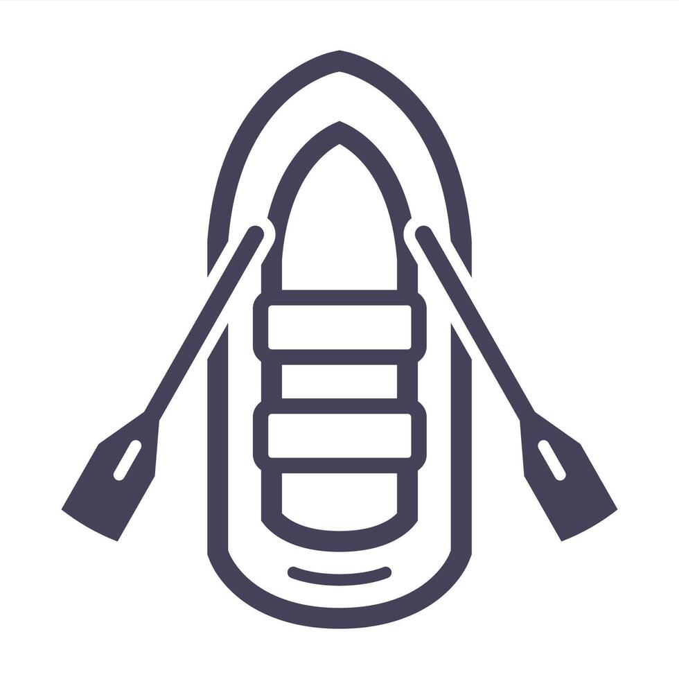 Black icon of inflatable boat. vector