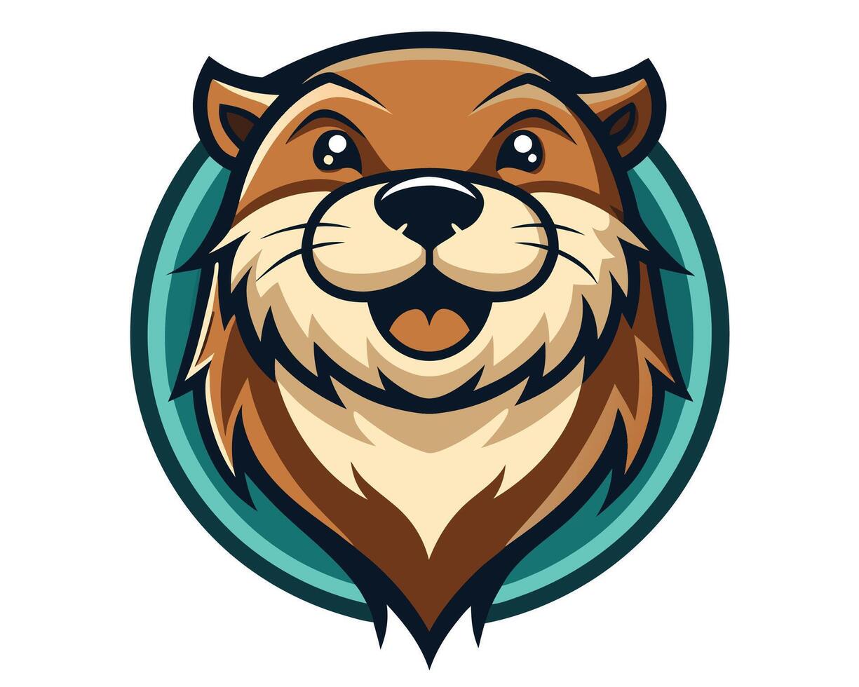 an image of a mascot head with a smile vector
