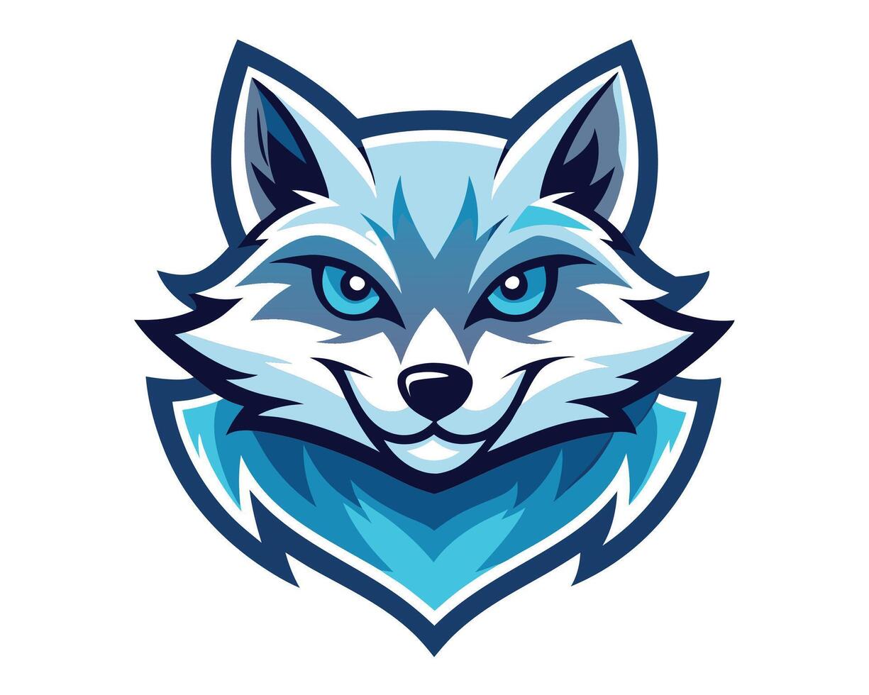 The head of an arctic fox is shown on a white background vector