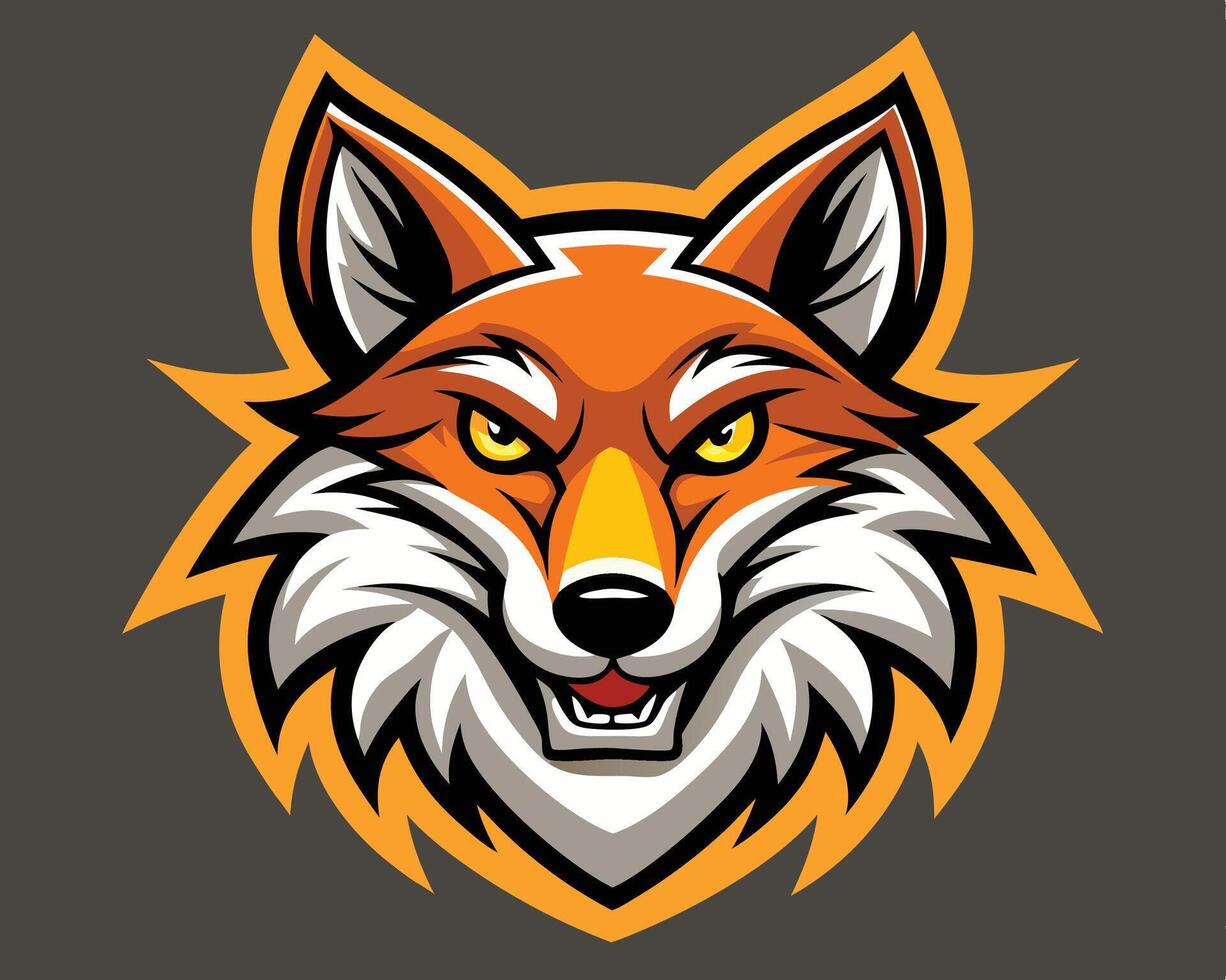 The fox head logo for a sports team vector