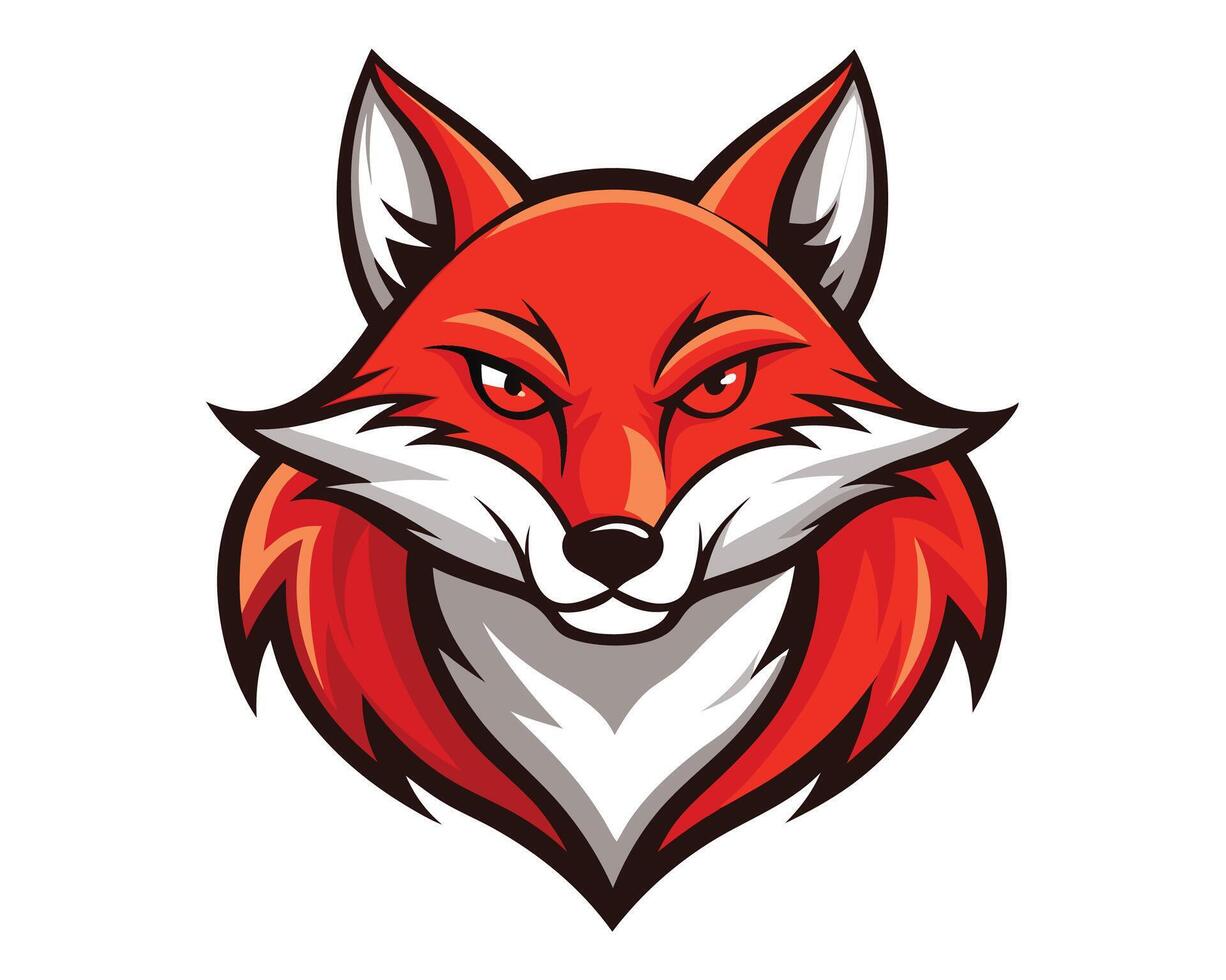 red fox head on a white background vector