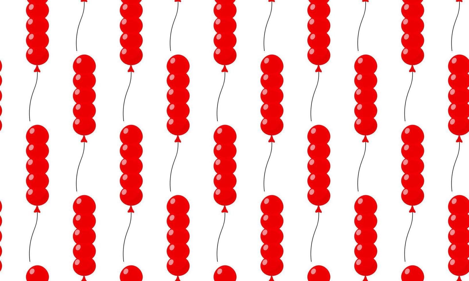 Red balloons with strings arranged in a fun pattern on a white background vector