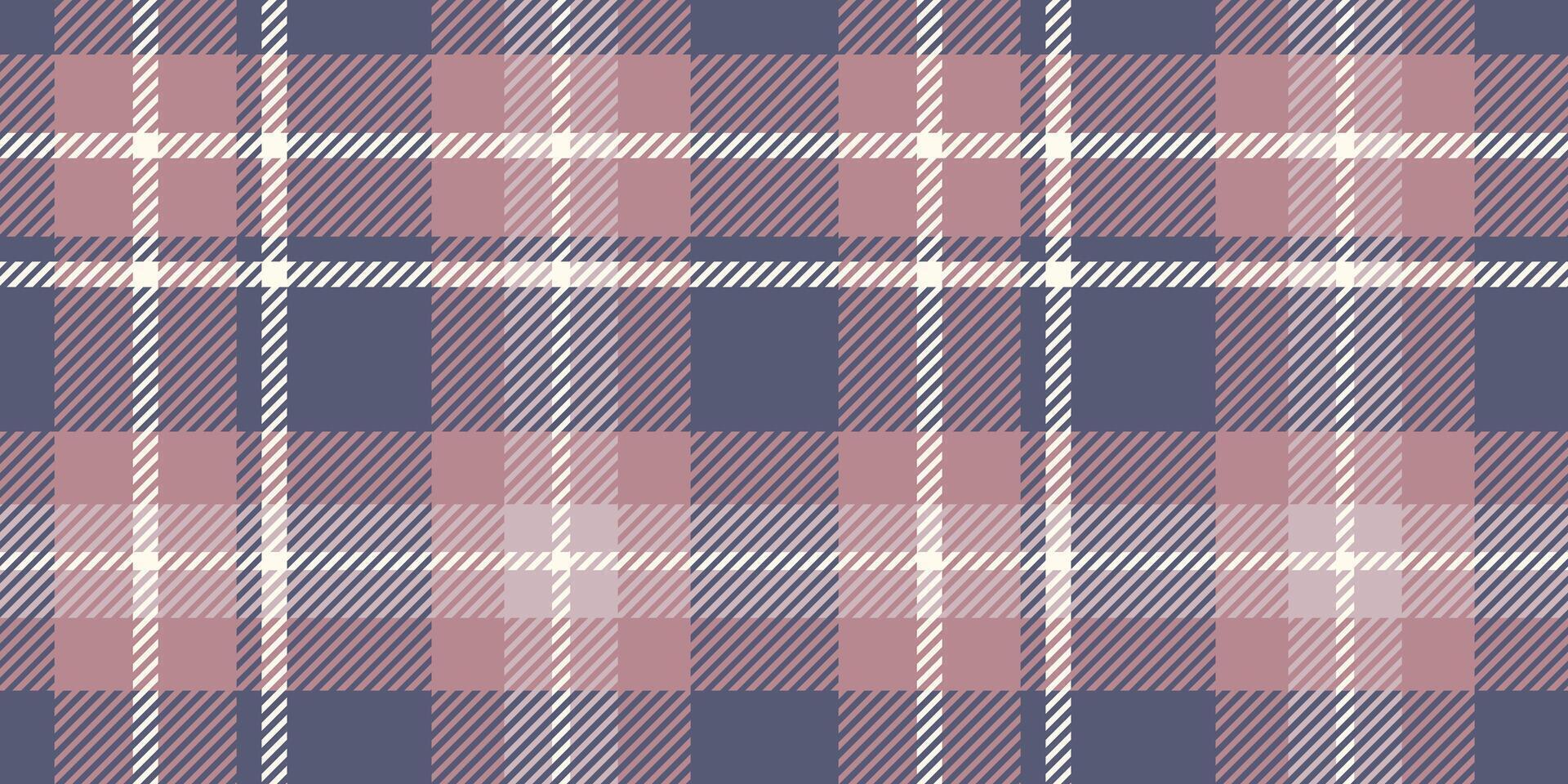 Classic Seamless Plaid Pattern in Muted Pink and Blue Tones with Cream Checks Perfect for Textiles, Apparel, and Home Decor vector