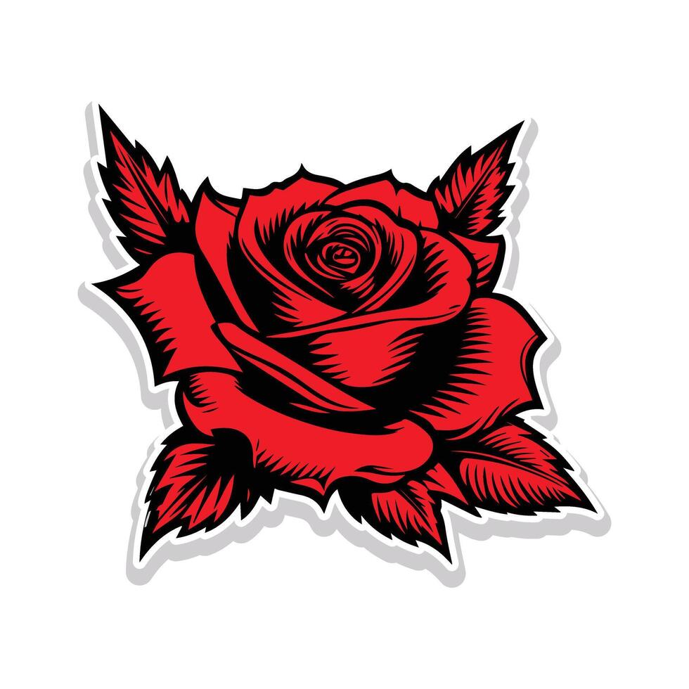Single beautiful red rose vector