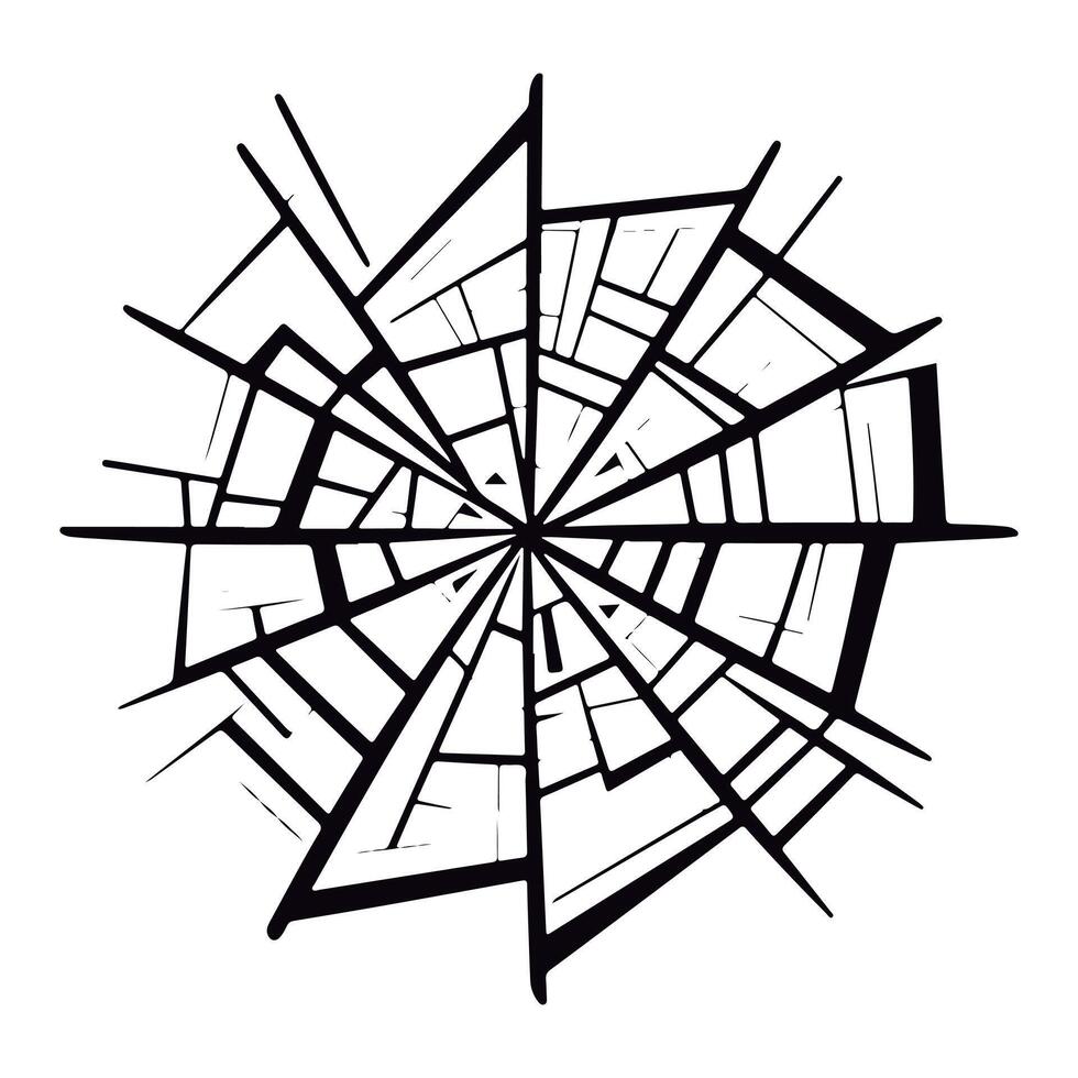 Something that feels like shattered glass. make it seem as though the glass is fractured or broken. Illustration isolated on a white background. vector