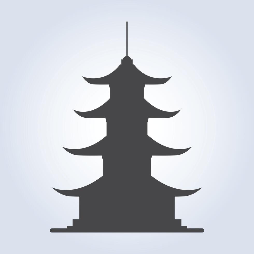 Pagoda Chinese art home three story Chinese pagoda architecture design beauty tranquility vector