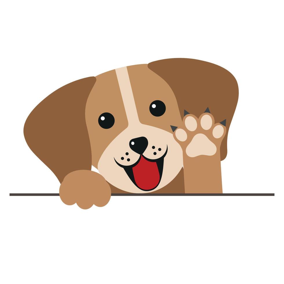 Hand drawn illustration of a cute puppy vector