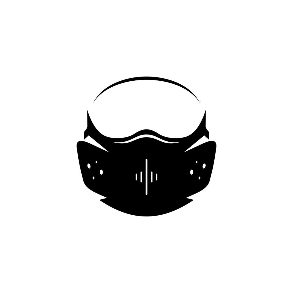A black and white logo of a ski mask vector