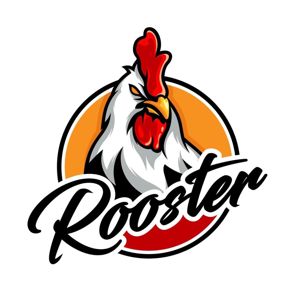 Rooster logo design for a chicken restaurant vector
