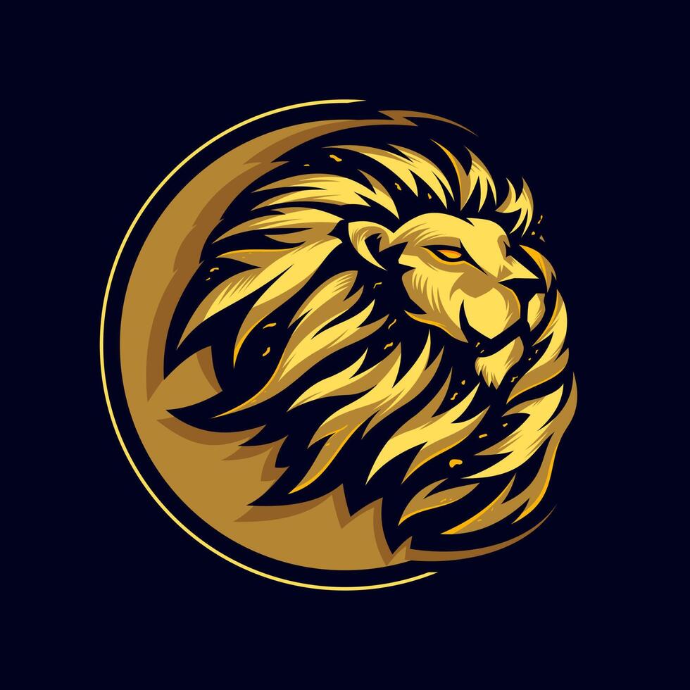Lion head logo design vector