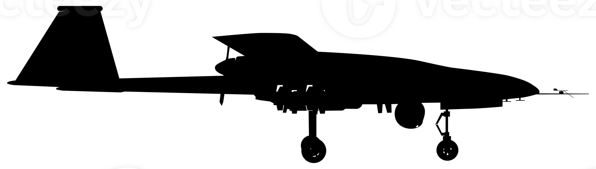 Silhouette of the UAV drone or Unmanned Aerial Vehicle, Flat Style, can use for Art Illustration, Logo Gram, Pictogram, Website, or Graphic Design Element. Flat and Black White. png