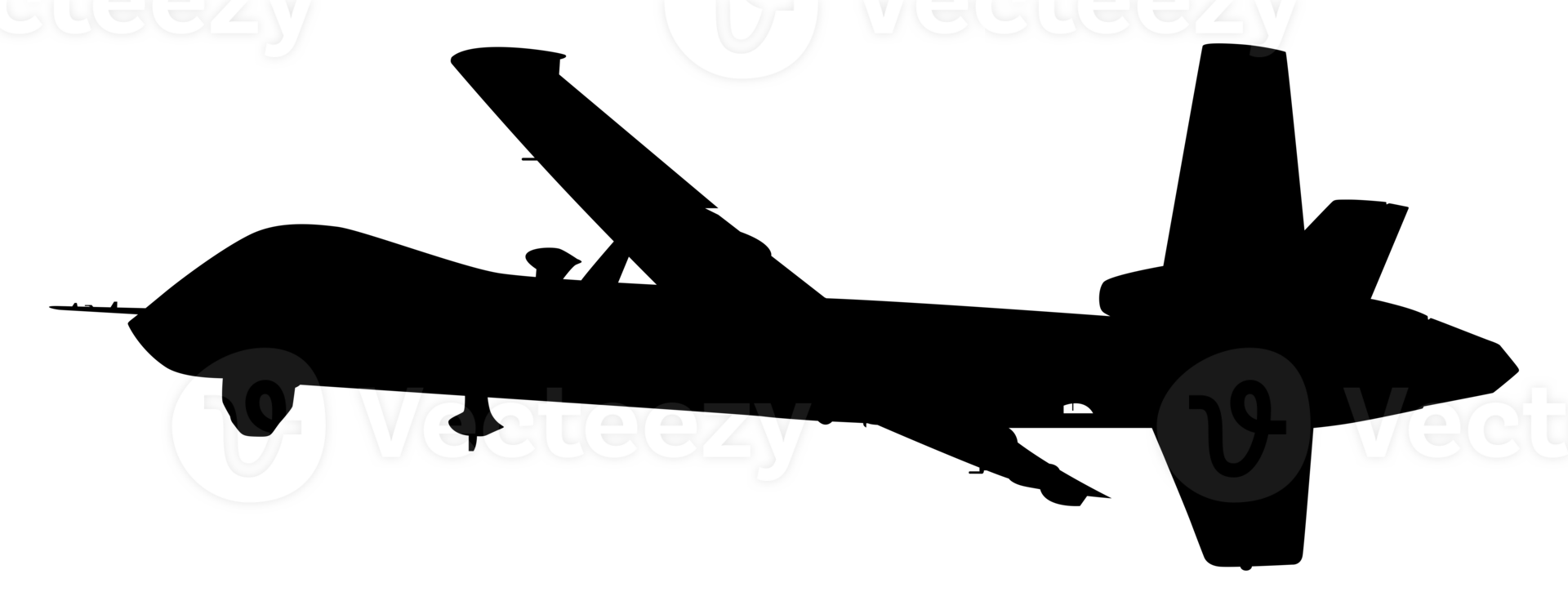 Silhouette of the UAV drone or Unmanned Aerial Vehicle, Flat Style, can use for Art Illustration, Logo Gram, Pictogram, Website, or Graphic Design Element. Simple and Memorable. png