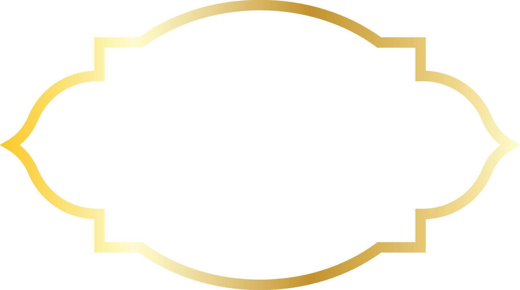 Islamic Ramadan Gold Frame with Geometric Design Style. vector