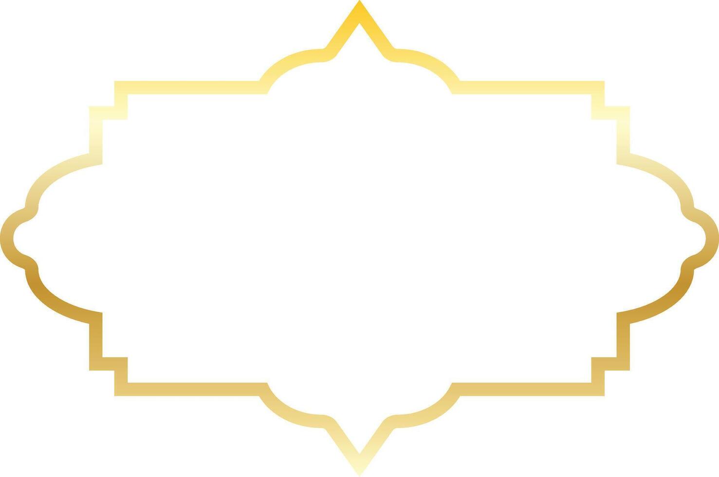 Ramadan Gold Frame with Geometric Design. vector