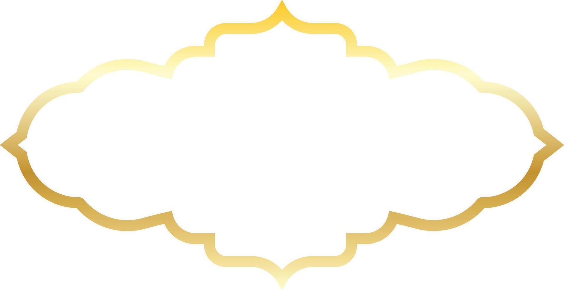 Islamic Ramadan Gold Frame with Geometric Design and Shape. vector