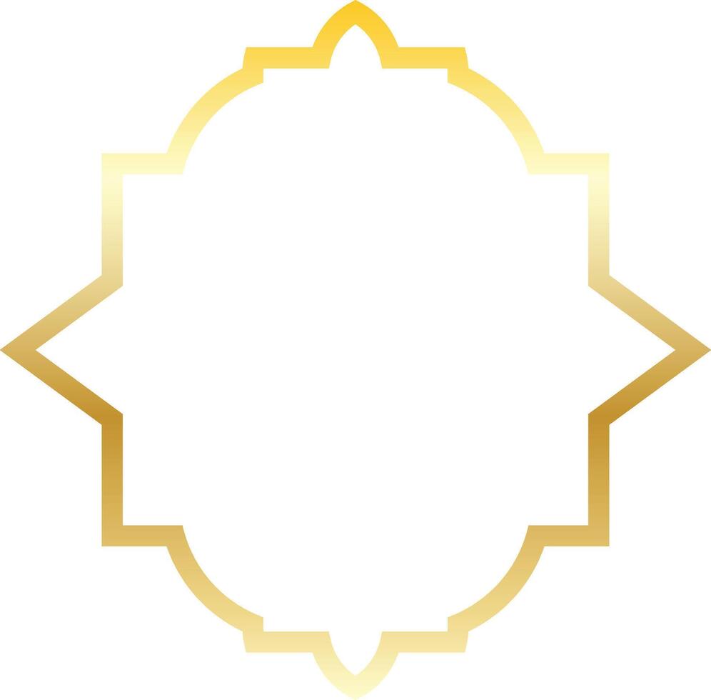 Ramadan Gold Frame with Geometric Design and Shape vector
