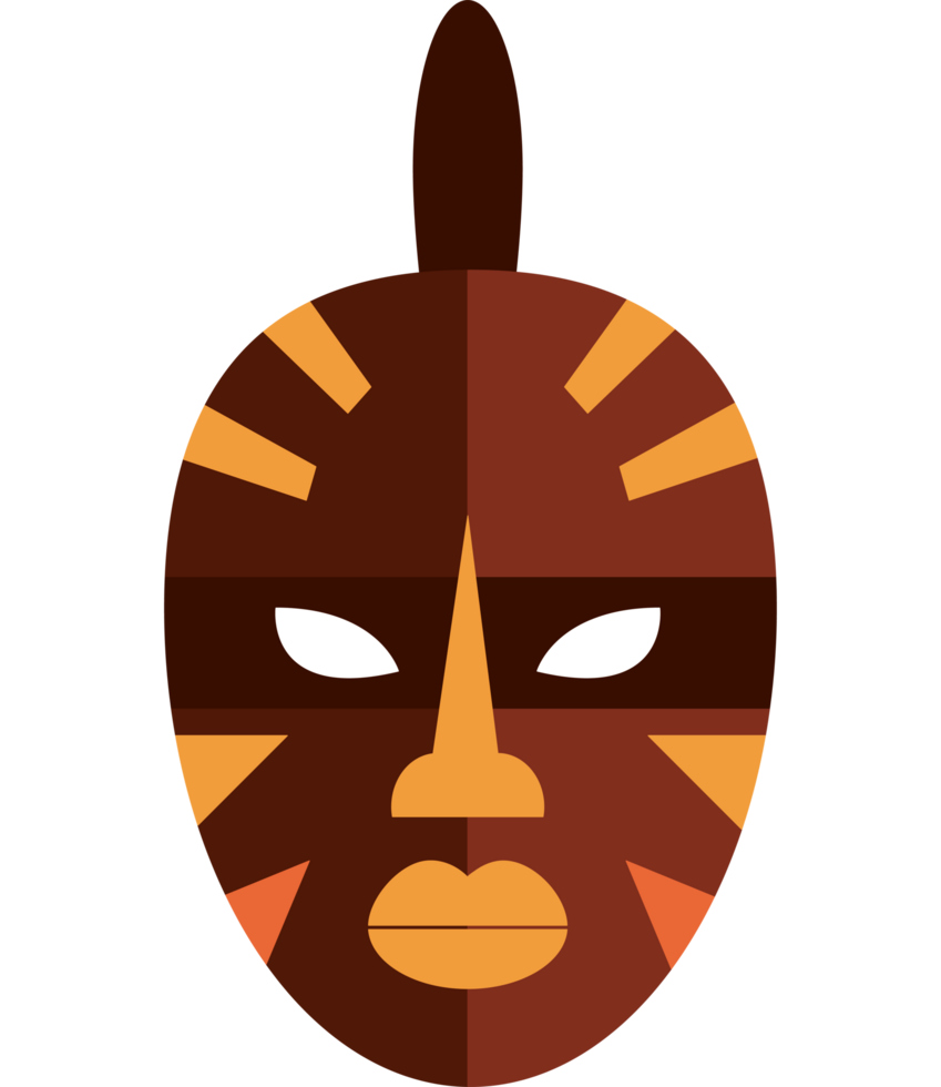 nigerian mask with colorful details icon isolated png