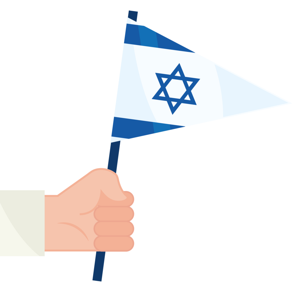 israel flag with hand waving design png