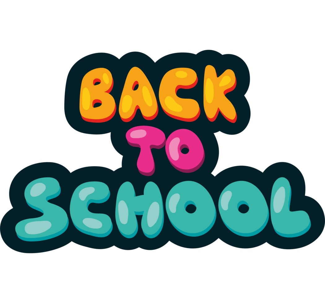 back to school sing text design isolated png