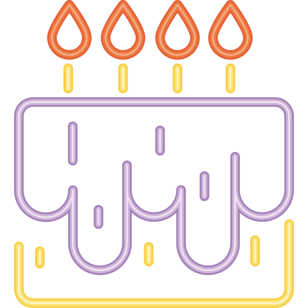 neon cake icon isolated png