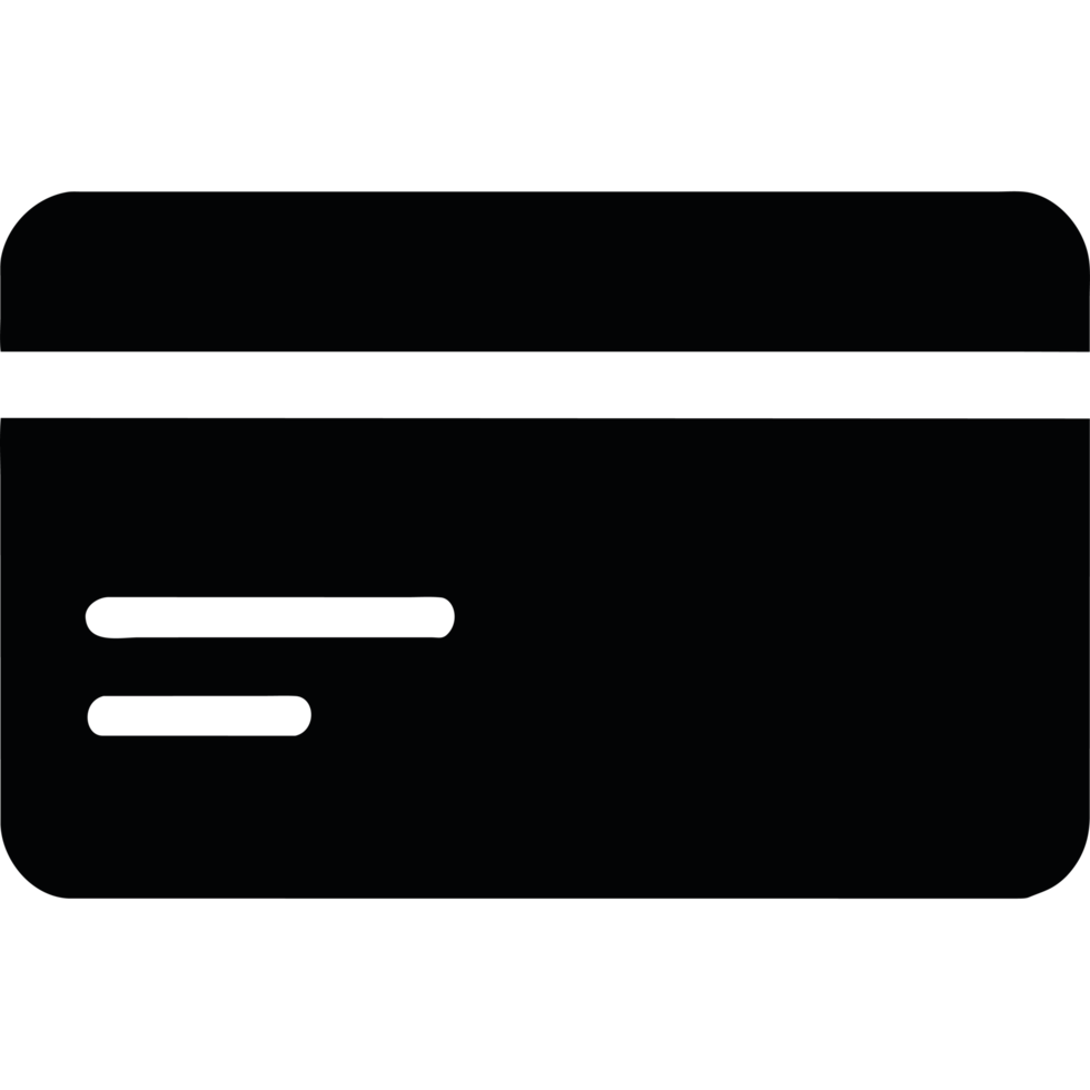 Black credit card icon isolated png
