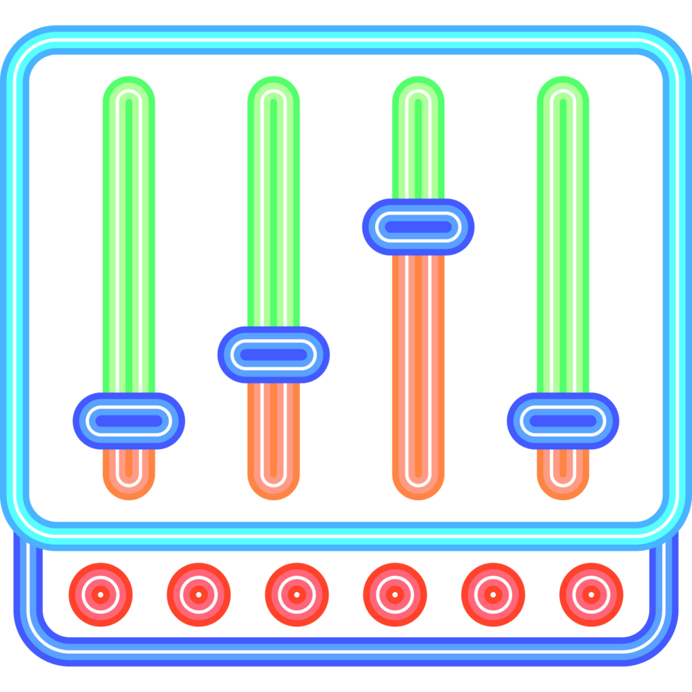 neon dj controls icon isolated png