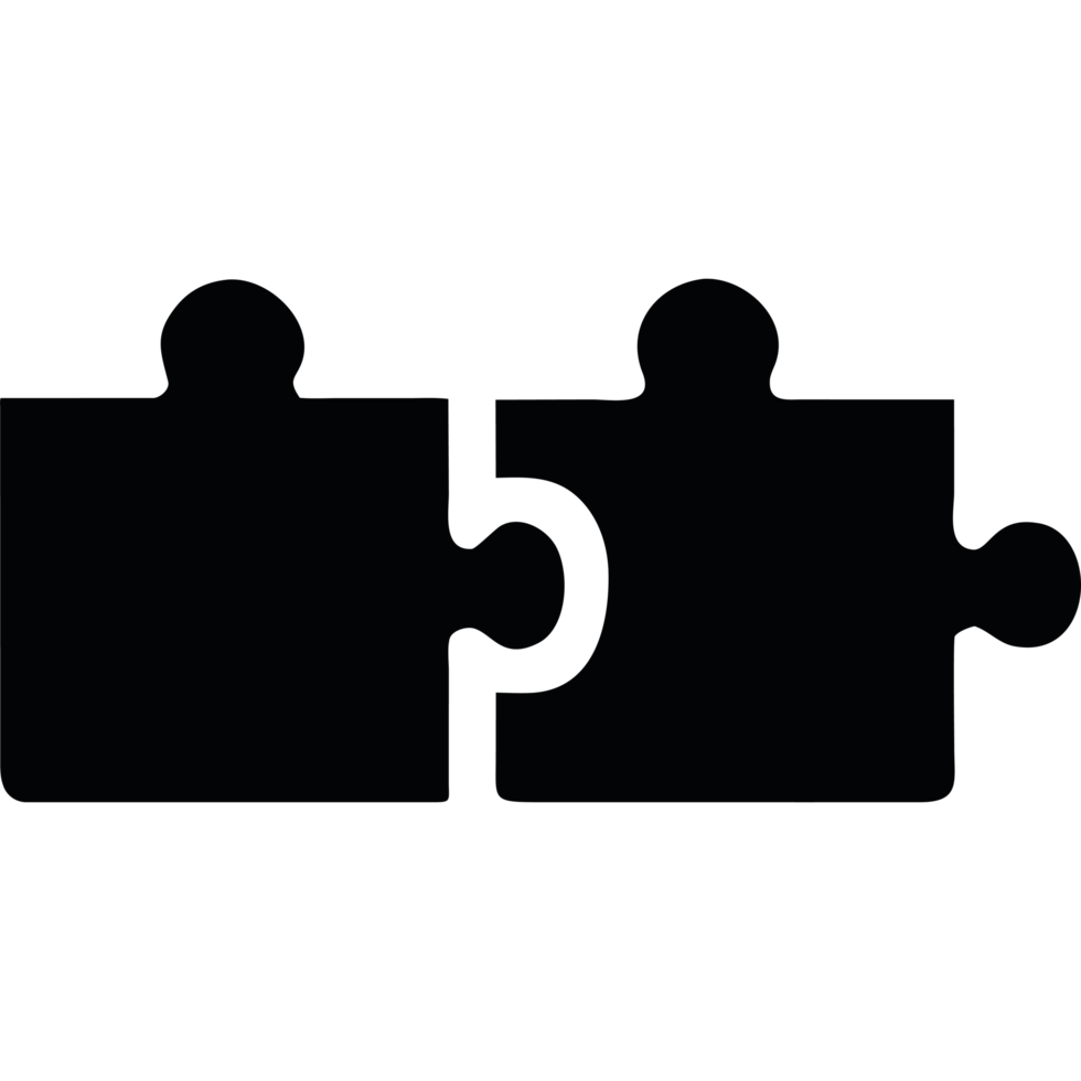 Two pieces of puzzle pieces icon isolated png