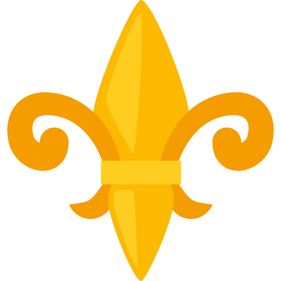 Fleur de lis icon in cartoon style png