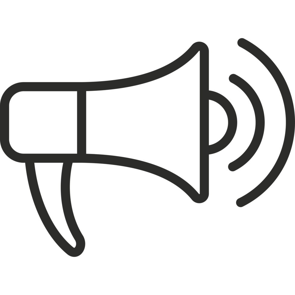 megaphone speaker icon linear isolated png