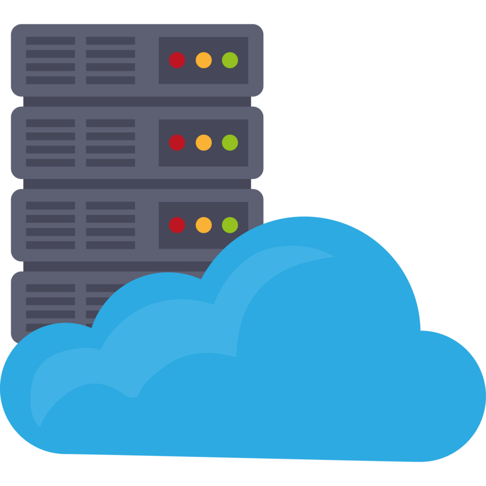 Cloud computing and servers icon isolated png