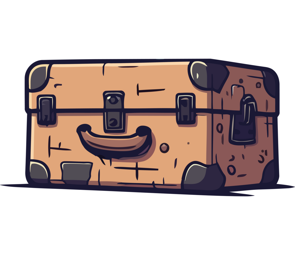 Travel with style, leather suitcase icon isolated png