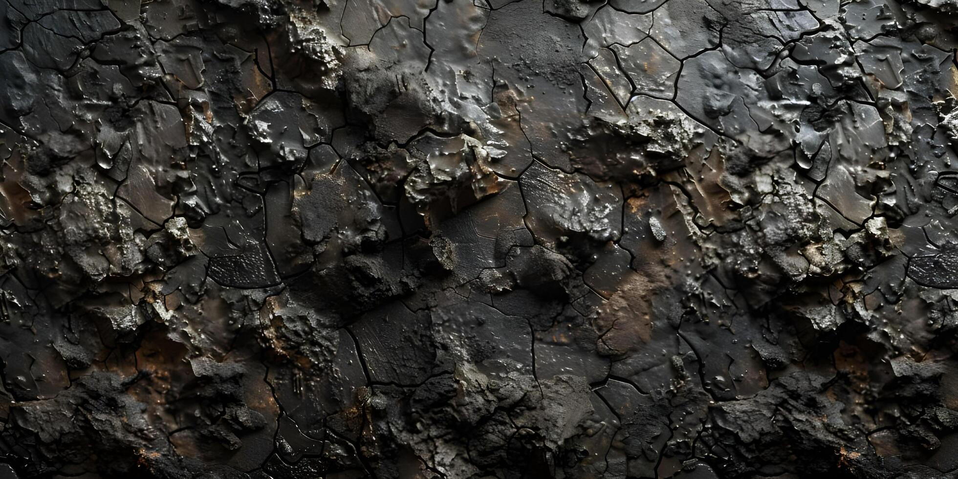 a close up of a tree bark with black paint photo