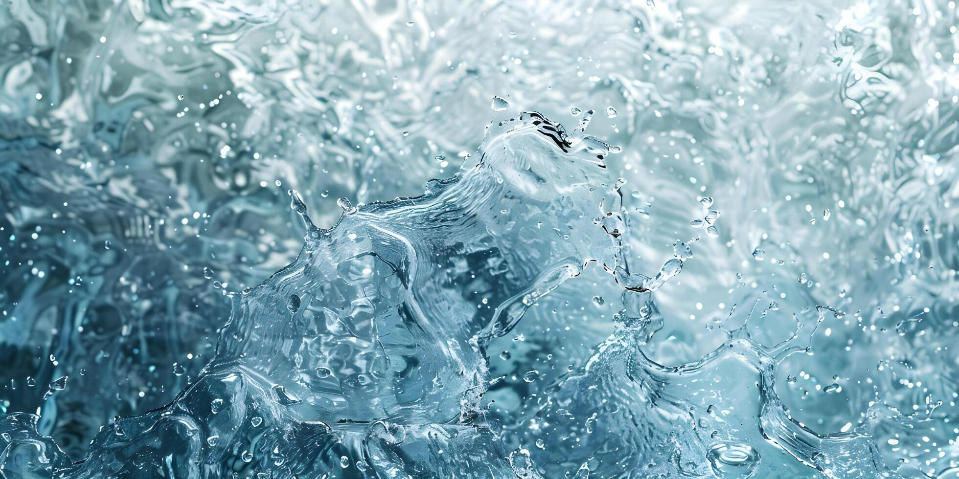 water splashing on a surface with a blue background photo