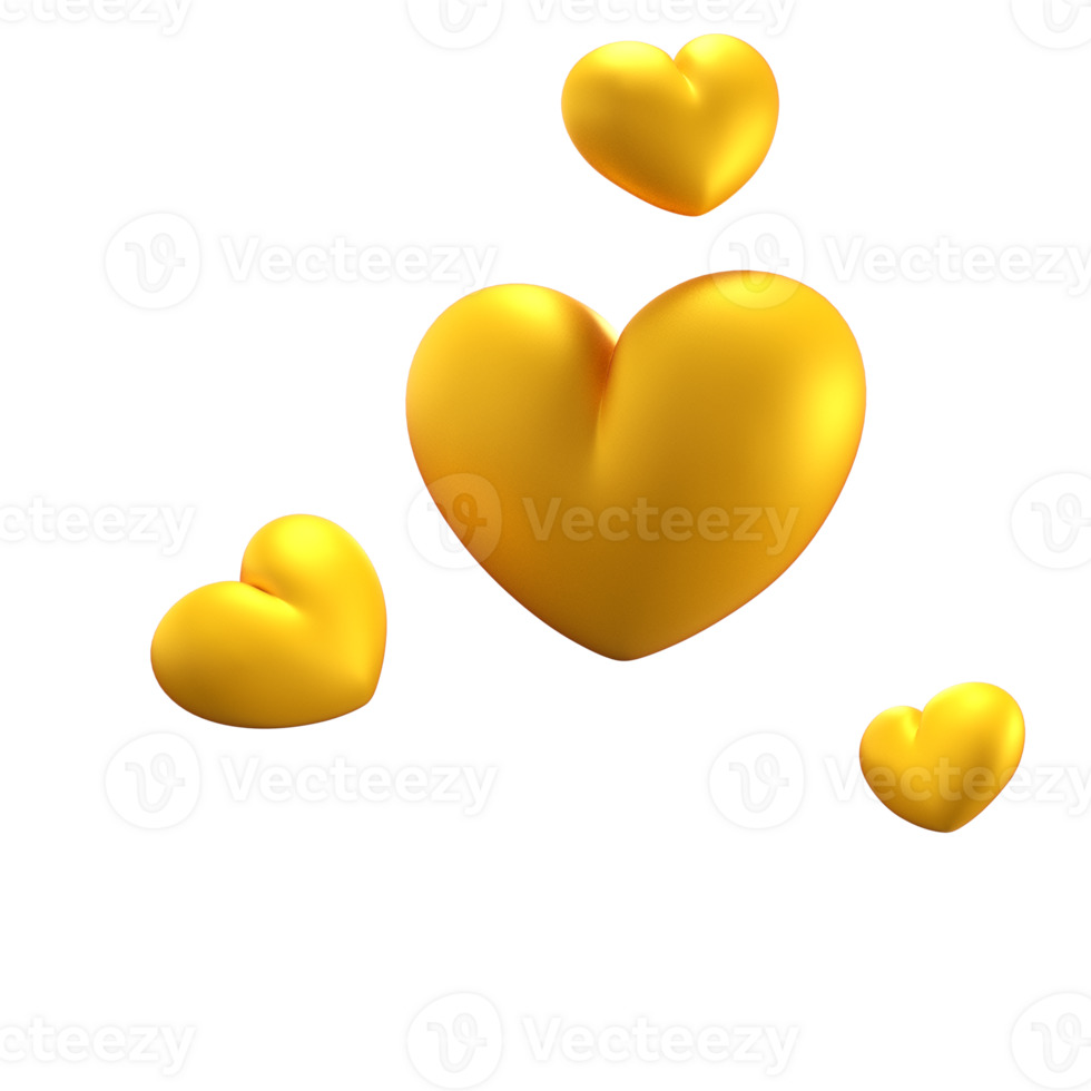 yellow hearts cute png