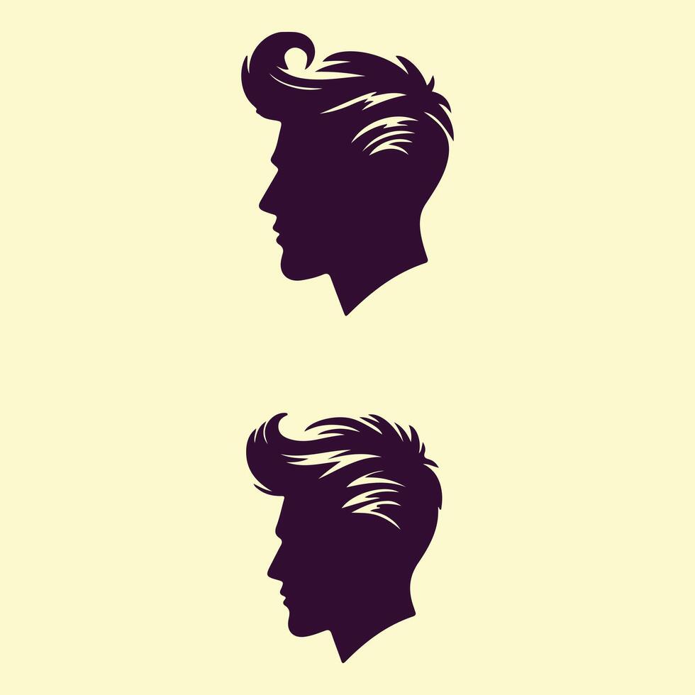 Elegant Hairstyle for Modern Men on a yellow background vector