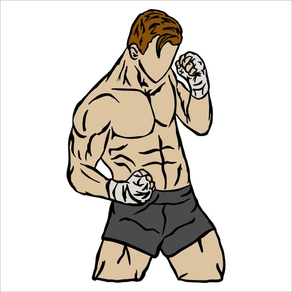 A man in boxing shorts and gloves vector