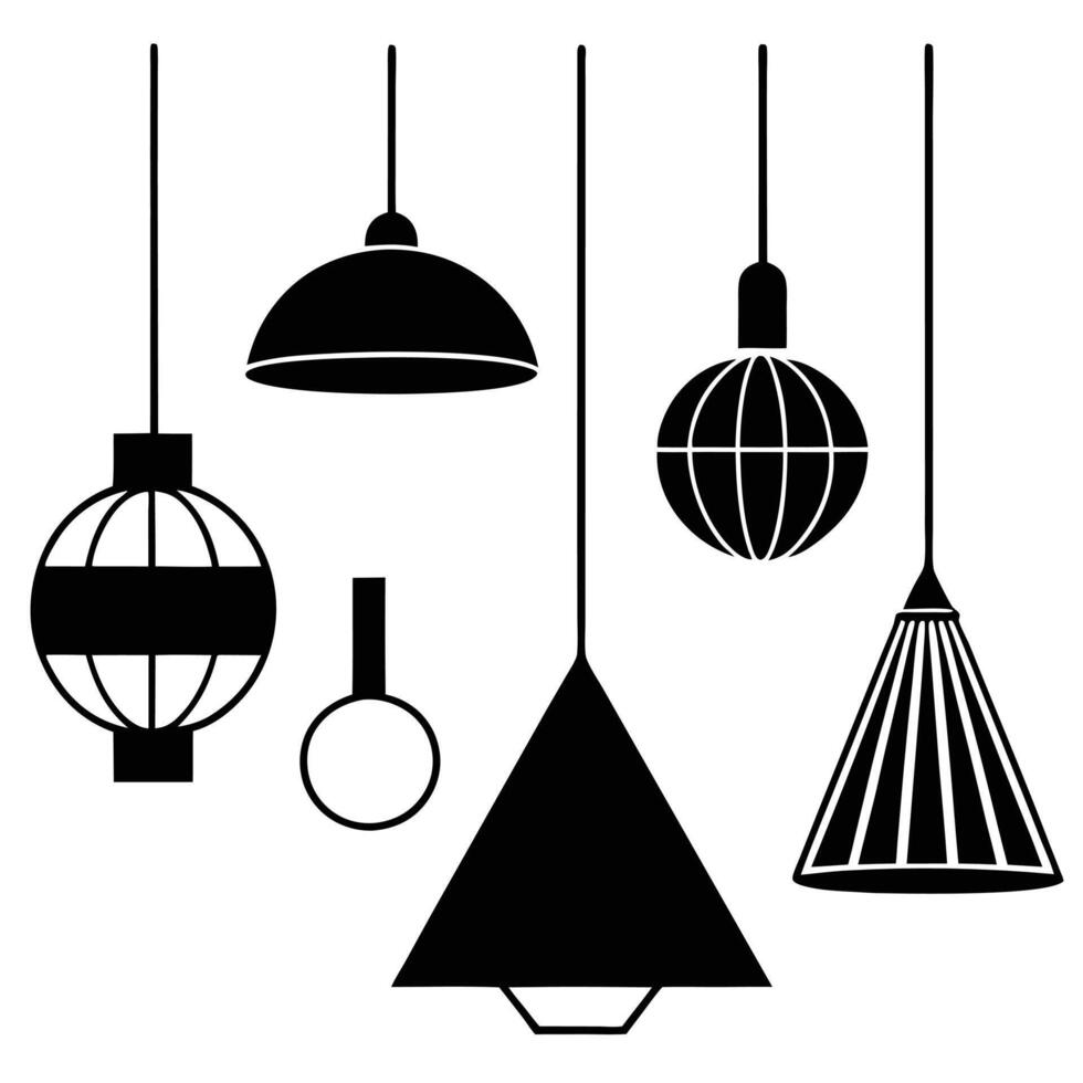 Creative Lamp black silhouette design on a white background vector