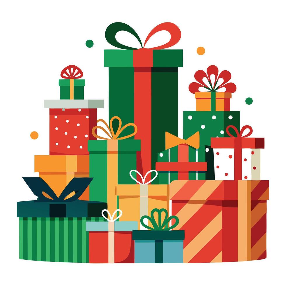 Creative Set Of an illustration Gift box Logo Design on a white background vector