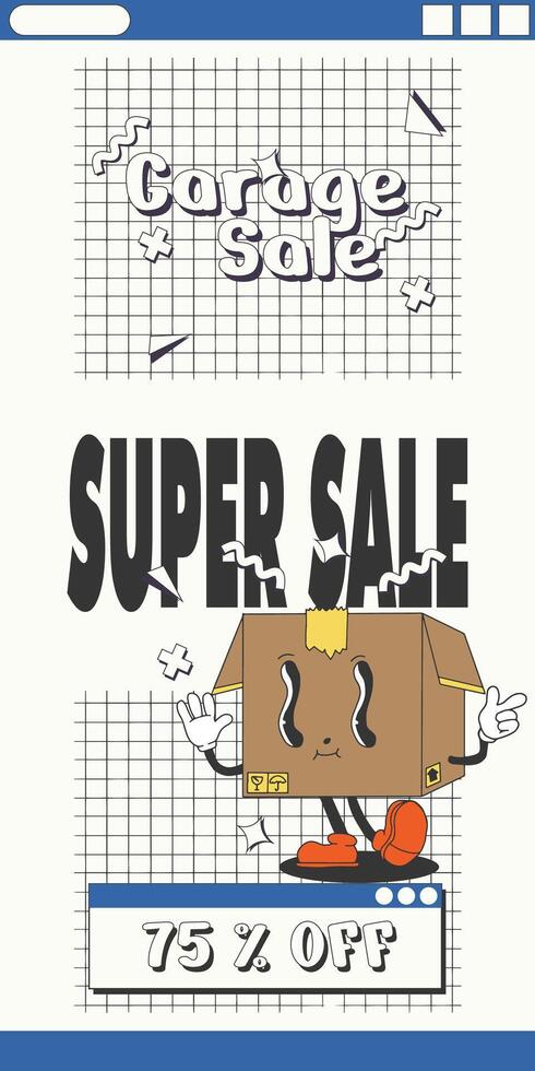 super garage sale social media vector