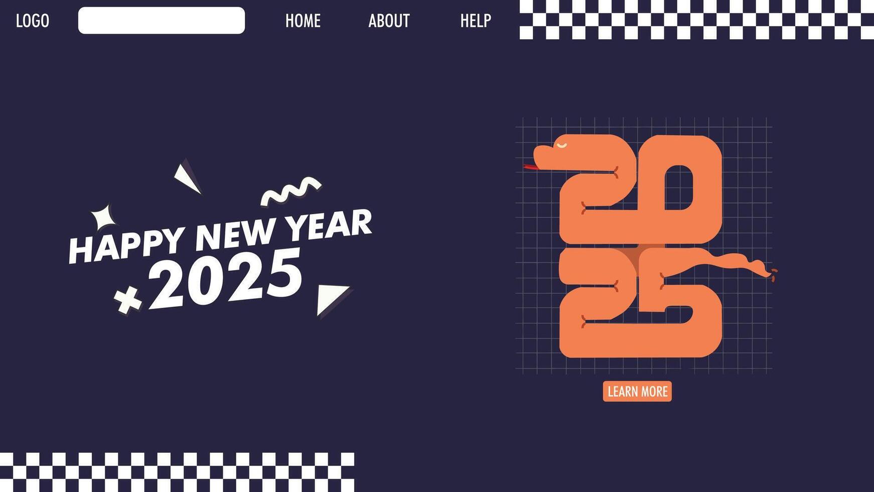 landing page of new year 2025 vector