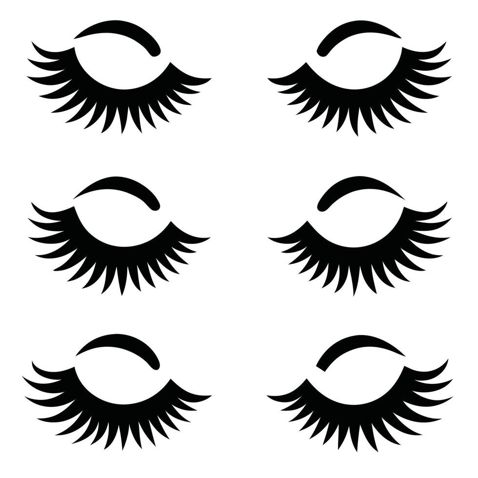 Creative Black Silhouette Eyelashes design on a white background vector