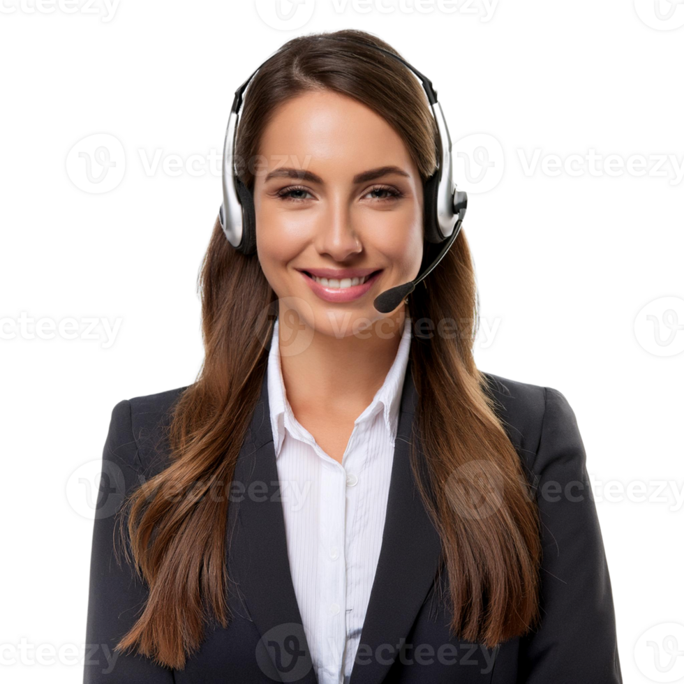smiling woman with head set png