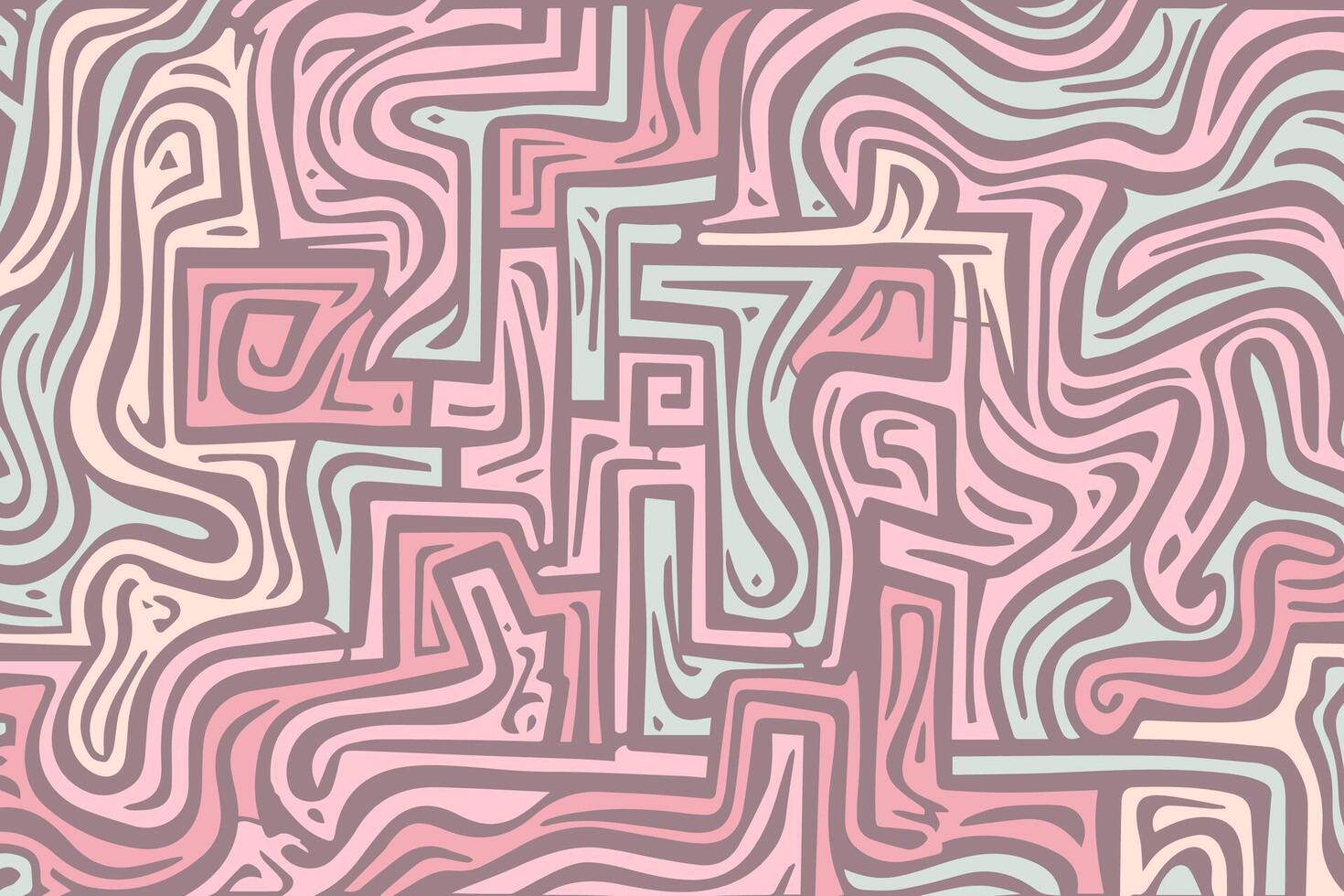 Abstract maze pattern in soft pastel colors creating an intricate design vector