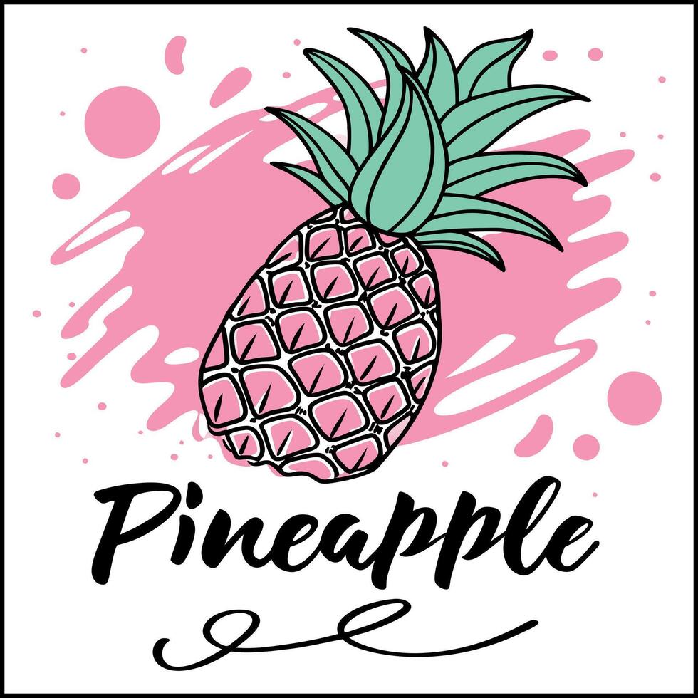 Pink Pineapple Summer Top vector