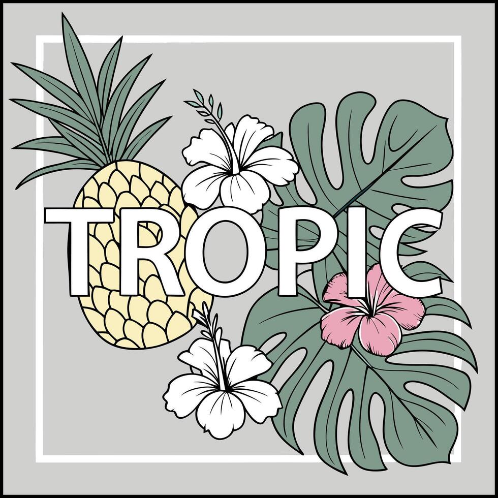 Tropical Vibes Summer Tee vector